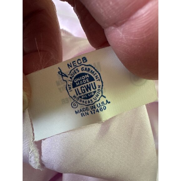 Vintage Cira Lilac Satin-Feel Nightgown With Embroidered Detail & Spaghetti Stra - Picture 9 of 10